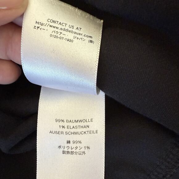 Eddie Bauer Black Snap Front Velour Top Women's Tall M Shirt Cotton Heavyweight - Picture 5 of 10